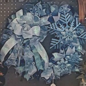 Festive Blue Snowflake Wreath